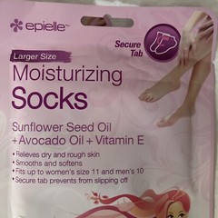 3-pk Epielle Moisturizing Socks Sunflower Seed Oil Avocado Oil Vitamin E
