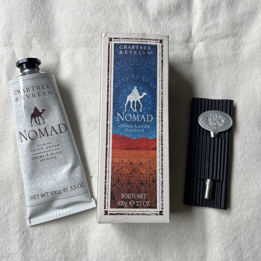 Crabtree & Evelyn Nomad Men’s Calming Shave Cream 100g New Boxed discontinued