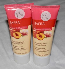 Lot Of 2 Jafra Peach & Magnolia Smoothing Hand & Nail Cream 2.5 Fl Oz 75ml ~ NEW