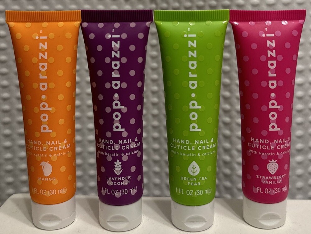 Pop-arazzi Hand, Nail & Cuticle Cream with Keratin & Calcium, 1 oz (Pack of 4)