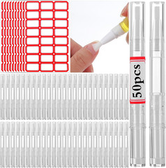 50 Pack 3Ml Transparent Twist Pen Empty Cuticle Nail Oil Pens with Brush Tip
