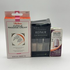 Sally Hansen Pretty Woman Nail Care Bundle Cuticle Cream Repair Kit Polish Strip