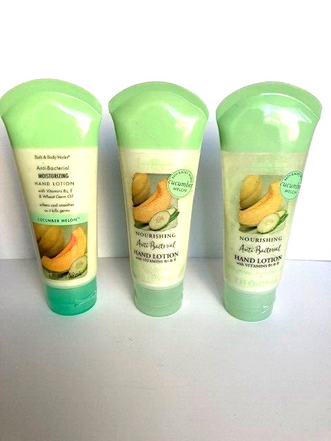 3 pc Vintage Bath & Body Works CUCUMBER M Hand Lotion 2 oz each Free Shipping