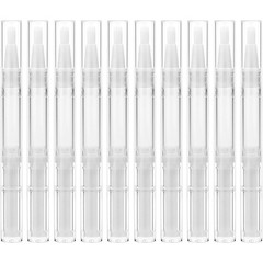 10Pcs 3ml Transparent Twist Pens Cuticle Oil Pen Empty Nail Oil Pen w/ Brush Tip