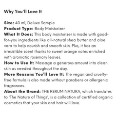 X2 The Rerum Natura The Body Cream Warm Sweet Orange Moisturizer 1.35oz Each