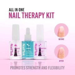 NailTek Nail Therapy Kit- For Hard, Brittle Nails- Formula 3 Hydrate, Strengthen