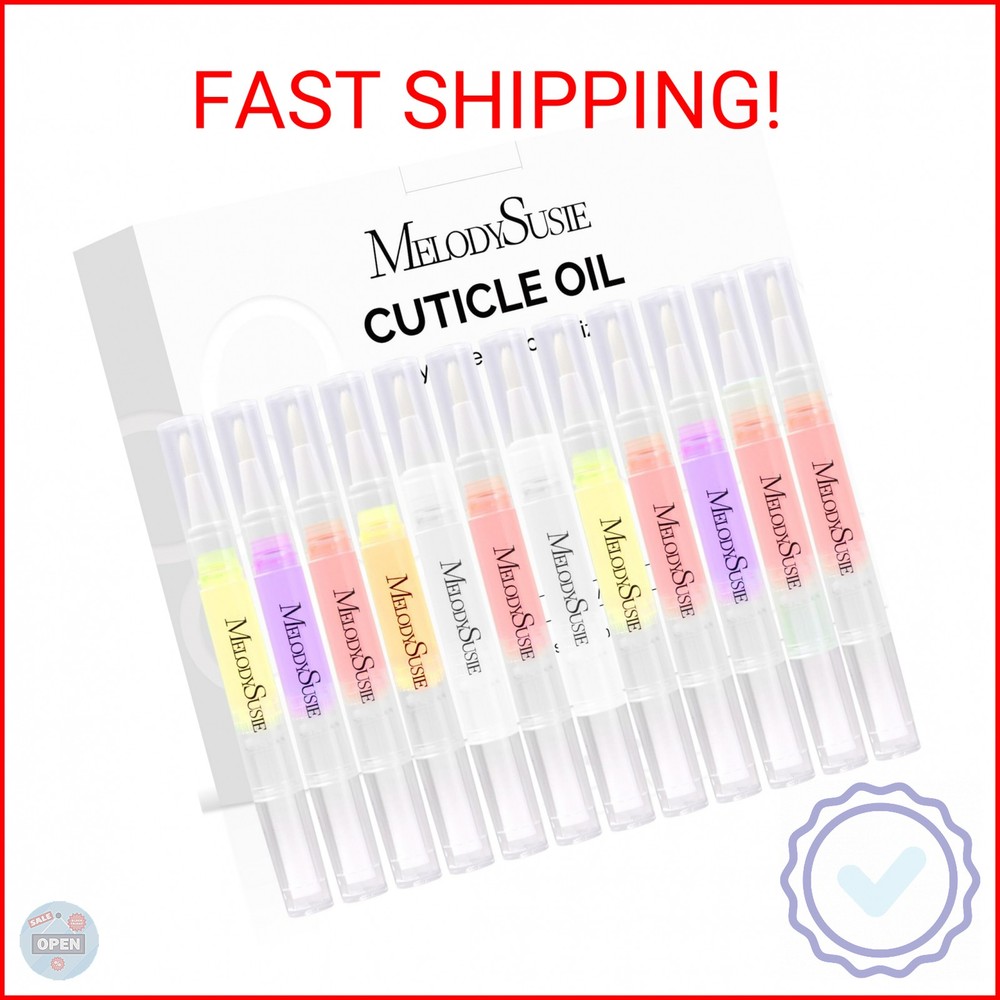 MelodySusie 12Pcs Cuticle Oil Pen Set,Nail Moisturizing Cuticle Oil Enriched wit