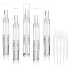 5 pack 5ml Transparent Twist Pen for Cuticle Oil Applicator, Empty Nail Oil Pen