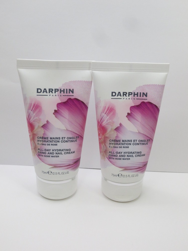 DARPHIN ALL-DAY HYDRATING HAND AND NAIL CREAM WITH ROSE WATER 2.5 OZ (LOT OF 2)