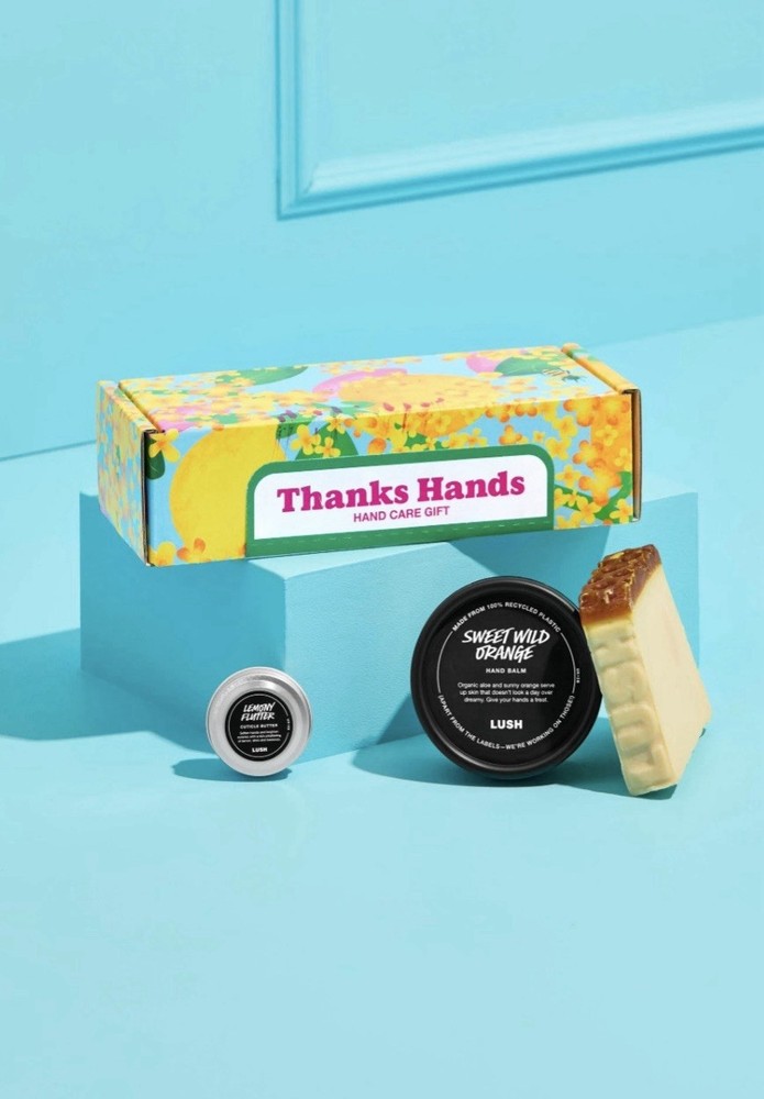 LUSH Thanks Hands, Hand Care Gift: Cuticle Butter, Soap, Hand Balm