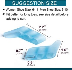 Povihome 10 Pack Pinky Toe Separator and 10 Count (Pack of 1), Blue