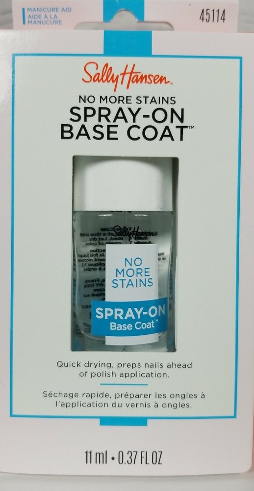 Sally Hansen Spray On Base Coat No More Stains 0.37 fl oz 11 ml Quick Dry 45114