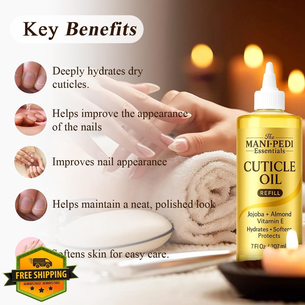 7oz Cuticle Oil Refill Jojoba Vitamin E Almond Nail Tech Supply