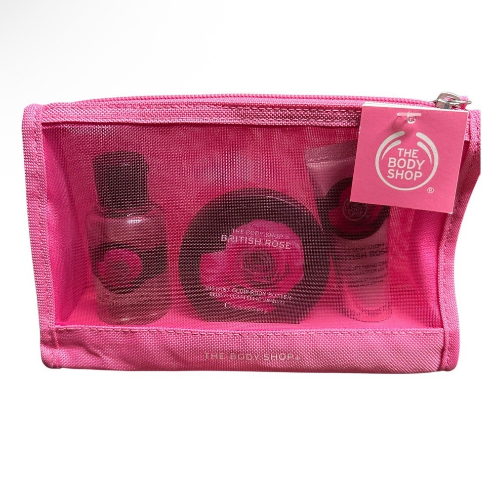 The Body Shop Gift Set British Rose Body Butter Shower Gel Hand Cream New