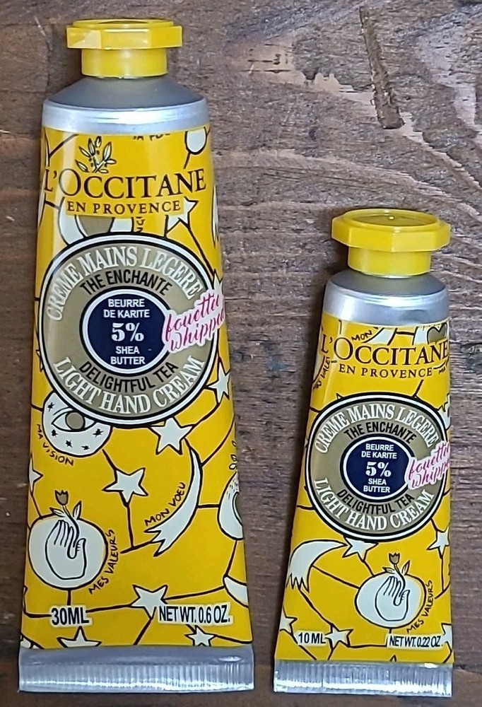 Lot 2 L’ Occitane DELIGHTFUL TEA Light Hand Cream 30ml and 10ml