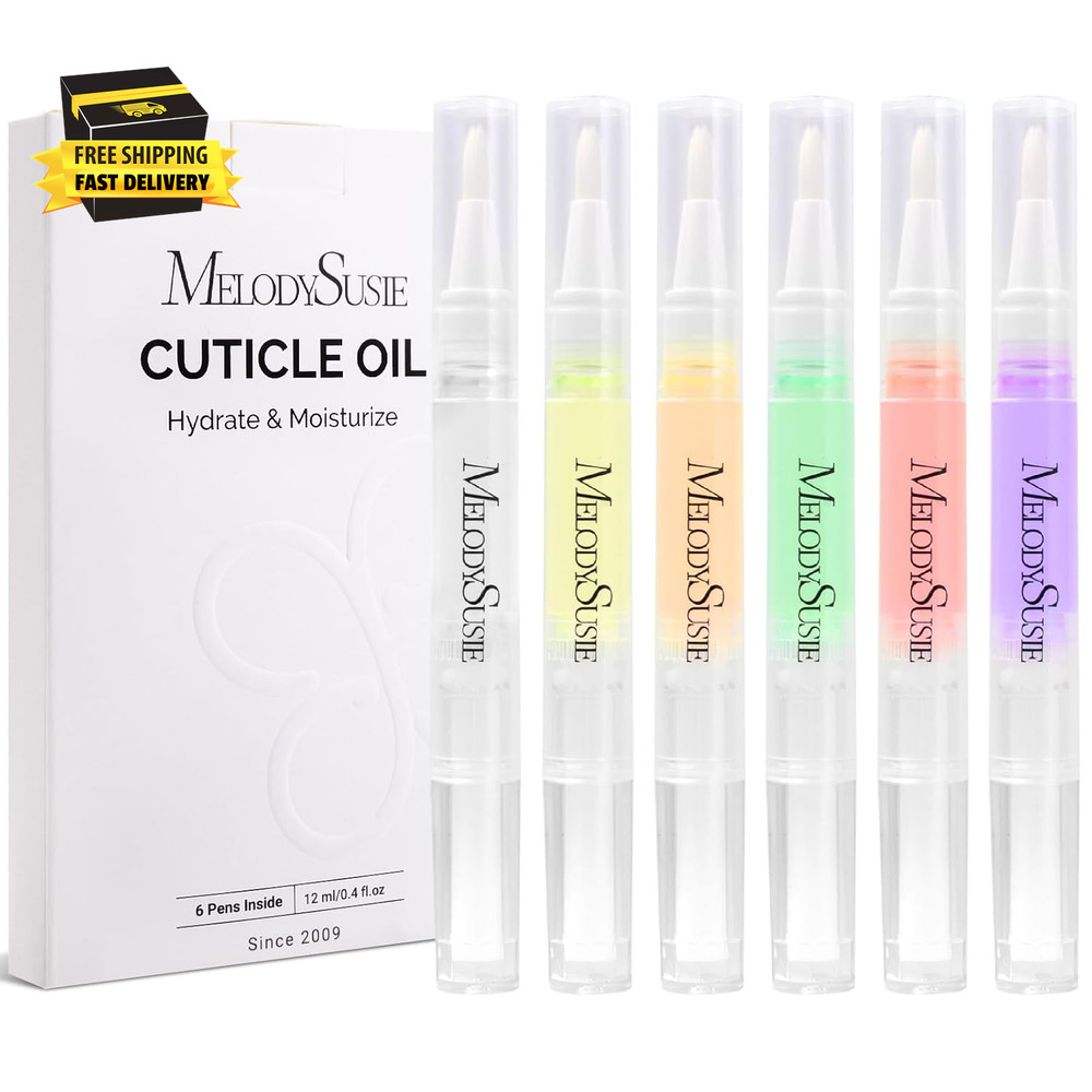 6Pcs Cuticle Oil Pen Set,Nail Moisturizing Cuticle Oil Enriched with Vitamin E,S