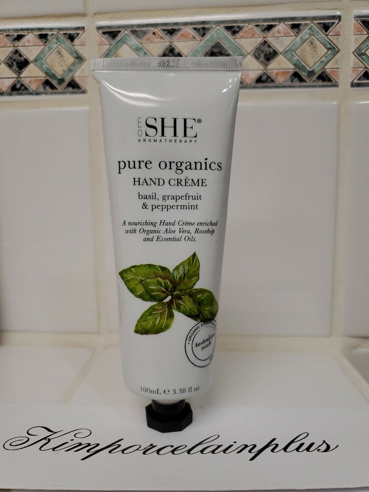 OM SHE Australian Made Pure Organic Hand Cream Basil,Grapefruit & Peppermint