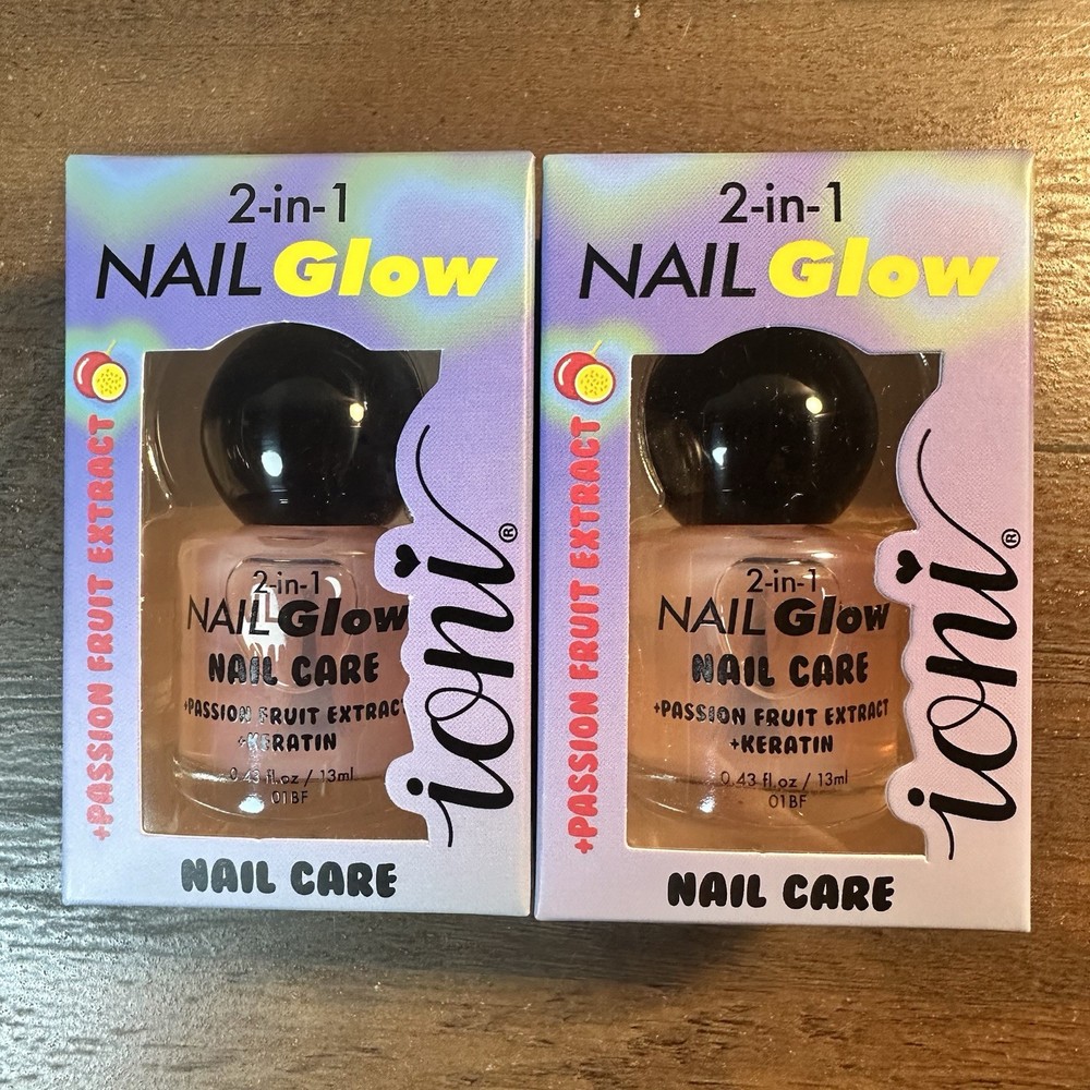 Ioni 2-In-1 Nail Glow Nail Care Passion Fruit Extract & Keratin 2pk BNIB