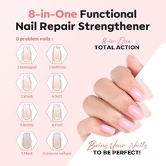 modelones Nail Strengthener, Sparkle 0.5 Fl Oz (Pack of 1), A4-Glitter Pink