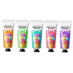 Set Of 5 Hand Cream Travel Size Hand Lotion Non-greasy Ice Cream Scented