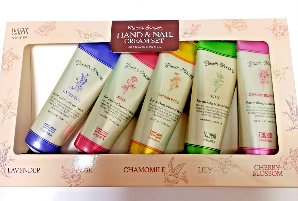 TENZERO Flower Shower Hand & Nail Cream Set 5pcs 50ml Made in Korea