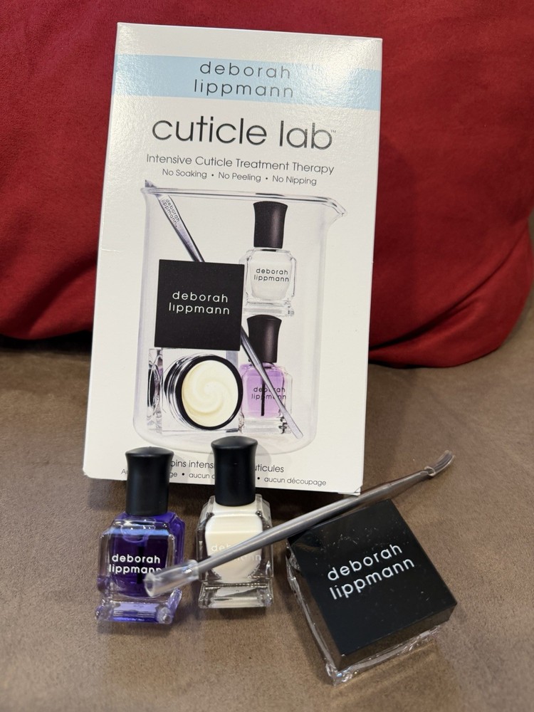 Deborah Lippmann Cuticle Lab Set Oil Cream Coconut Jojoba Raspberry Shea