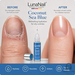 LunaNail Coconut Sea Blue Roll-On Cuticle Oil 0.37 oz Vitamin E Serum
