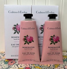 LOT OF TWO 3.5 oz CRABTREE & EVELYN – ROSEWATER – HAND THERAPY CREAM SEALED