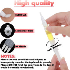 50 Pack 3Ml Transparent Twist Pen Empty Cuticle Nail Oil Pens with Brush Tip