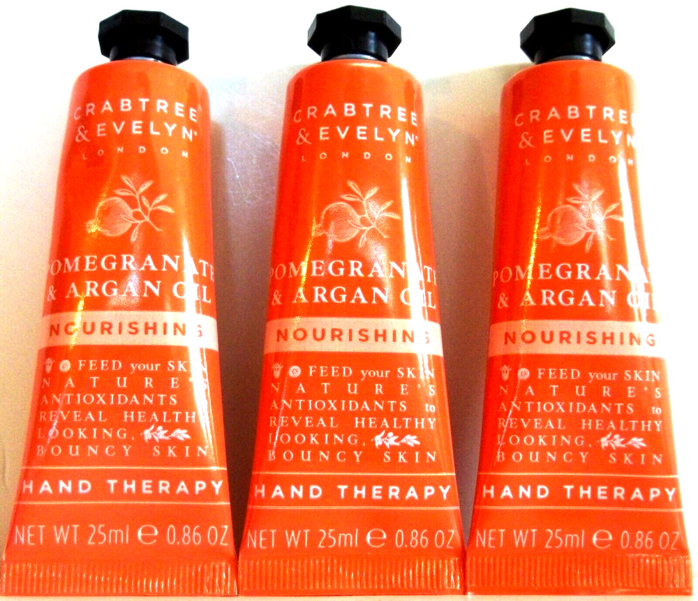 Crabtree & Evelyn POMEGRANATE & ARGAN OIL Hand Therapy .86 oz/25 mL NEW x 3