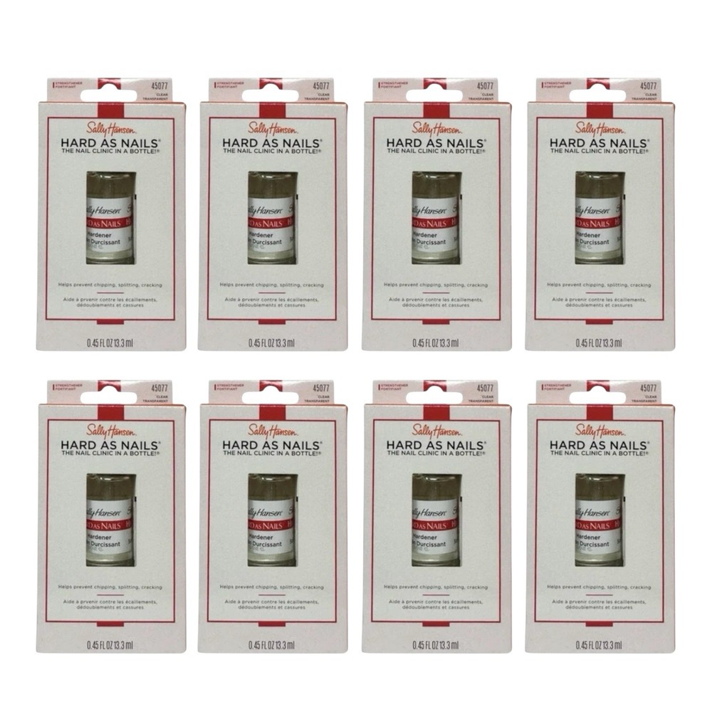 8 Pack Sally Hansen Hard As Nails Strengthening Treatment 45077 Clear 0.45 fl oz