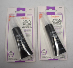 Lot of 2 Sally Hansen Nail Rehab Charcoal Resurfacer Cuticle Rehab Exfoliator