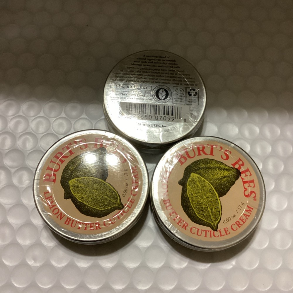 3x Burt’s Bees Lemon Butter Cuticle Cream 0.60oz Each As Is