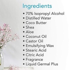 Diva Stuff Hand Cream with 70% Isopropyl Alcohol, 2oz Bottle (Santas Ginger Cafe