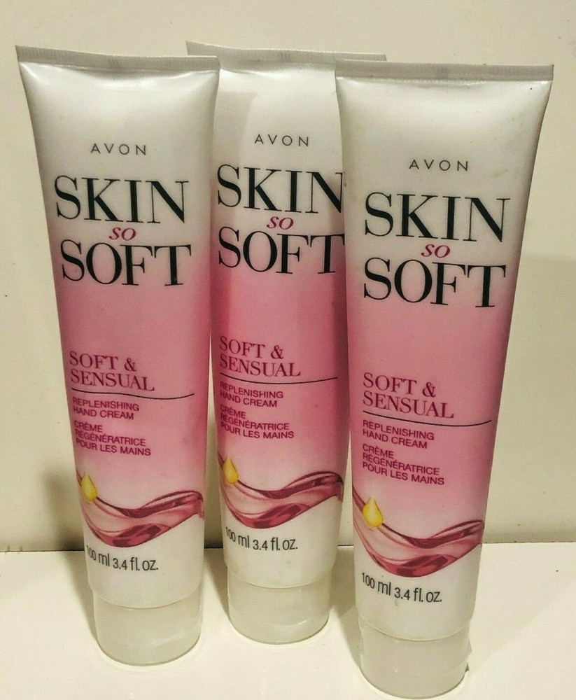 AVON SKIN SO SOFT SOFT & SENSUAL REPLENISHING HAND CREAM BUNDLE OF 3