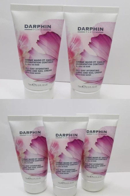DARPHIN ALL-DAY HYDRATING HAND AND NAIL CREAM WITH ROSE WATER 2.5 OZ (LOT OF 5)