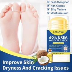 60% Urea Foot Care Cream Stick – Intensive Cracked Heel Repair, Callus Remover f