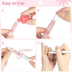 50 Pack Empty Cuticle Oil Pen 3Ml Refillable Transparent Twist Pens, Empty Nail