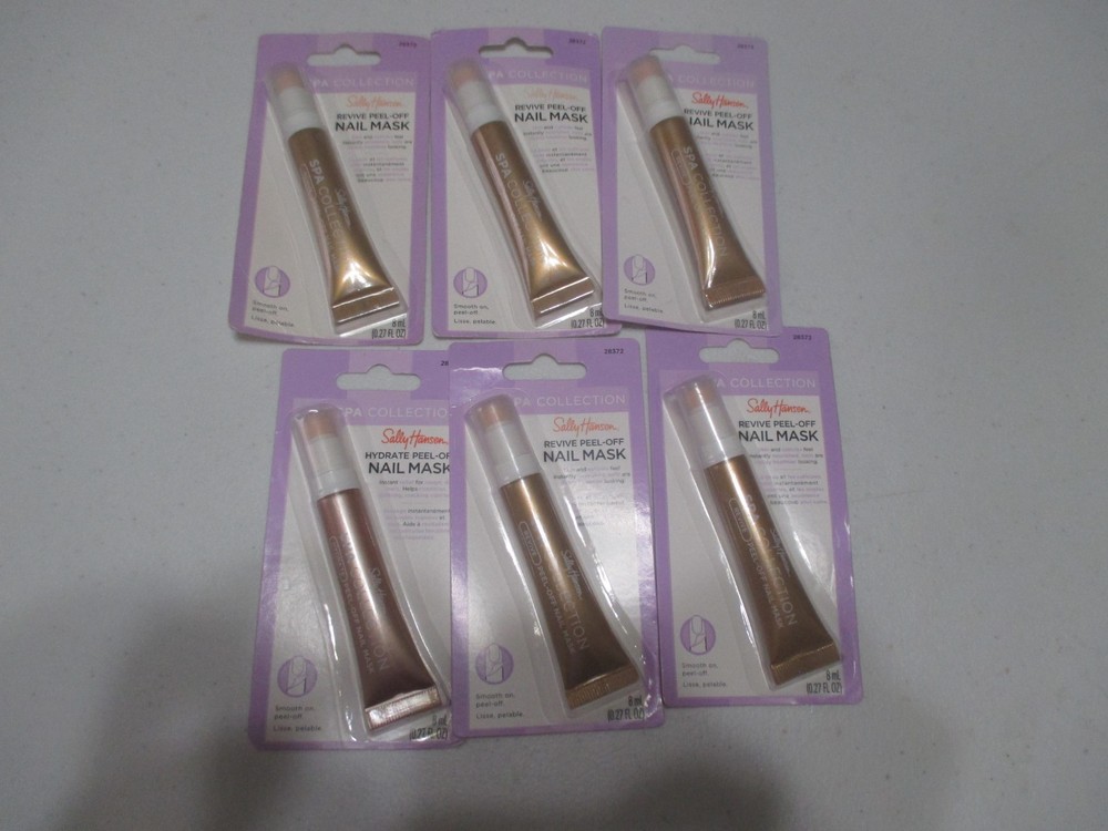 LOT OF 6 SALLY HANSON SPA COLLECTION REVIVE PEEL OFF NAIL MASK .27 FL.OZ