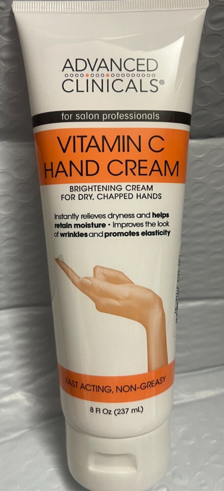 ADVANCED CLINICALS VITAMIN C HAND CREAM BRIGHTENING CREAM FOR DRY,CHAPPED 8FLOZ