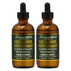 Jamaican Wild Black Rice Bran Peppermint Oil 4oz (Pack of 2)
