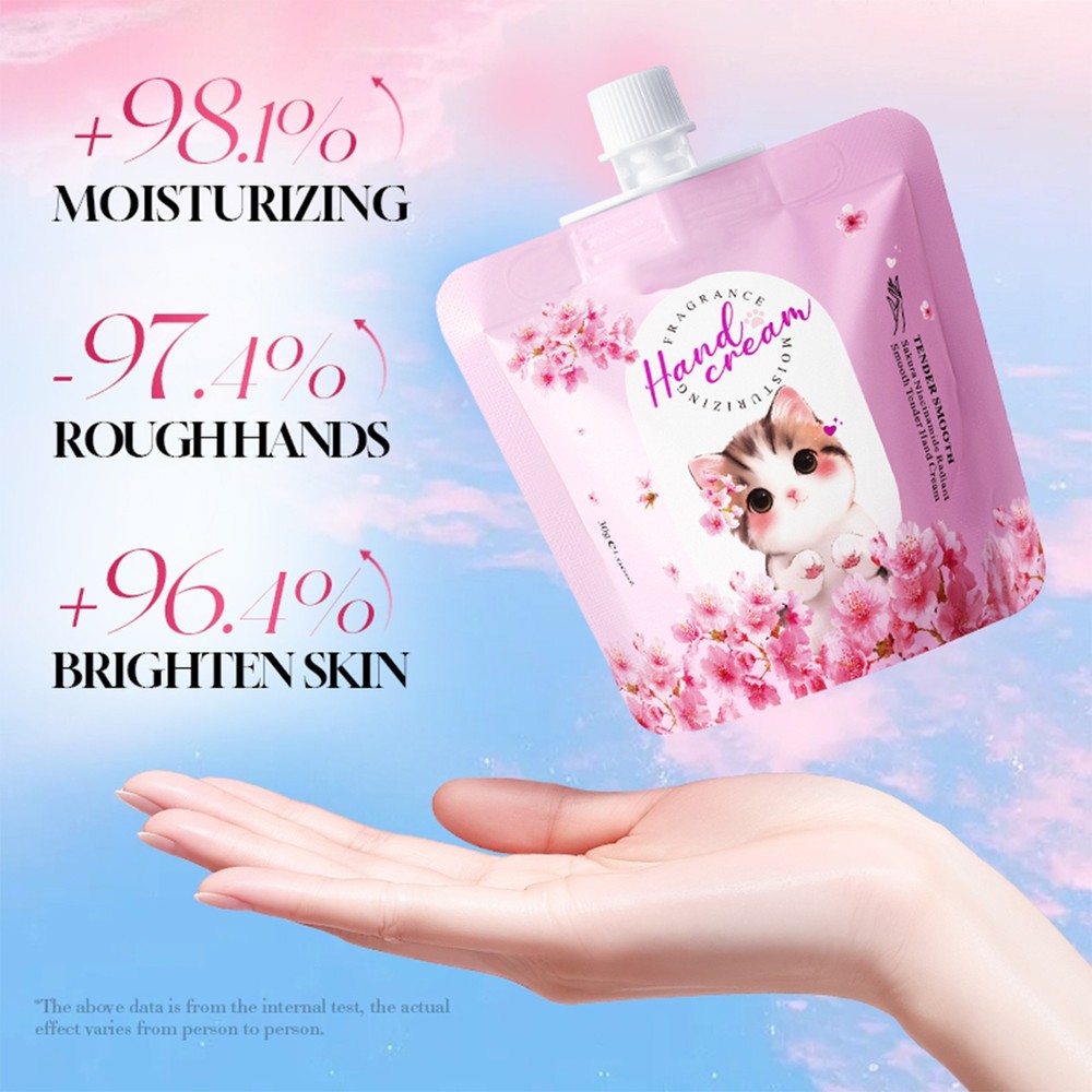 5Pcs Cherry Blossom Hand Cream Fast-Absorbing Hand Lotion Hydrating Non-sticky