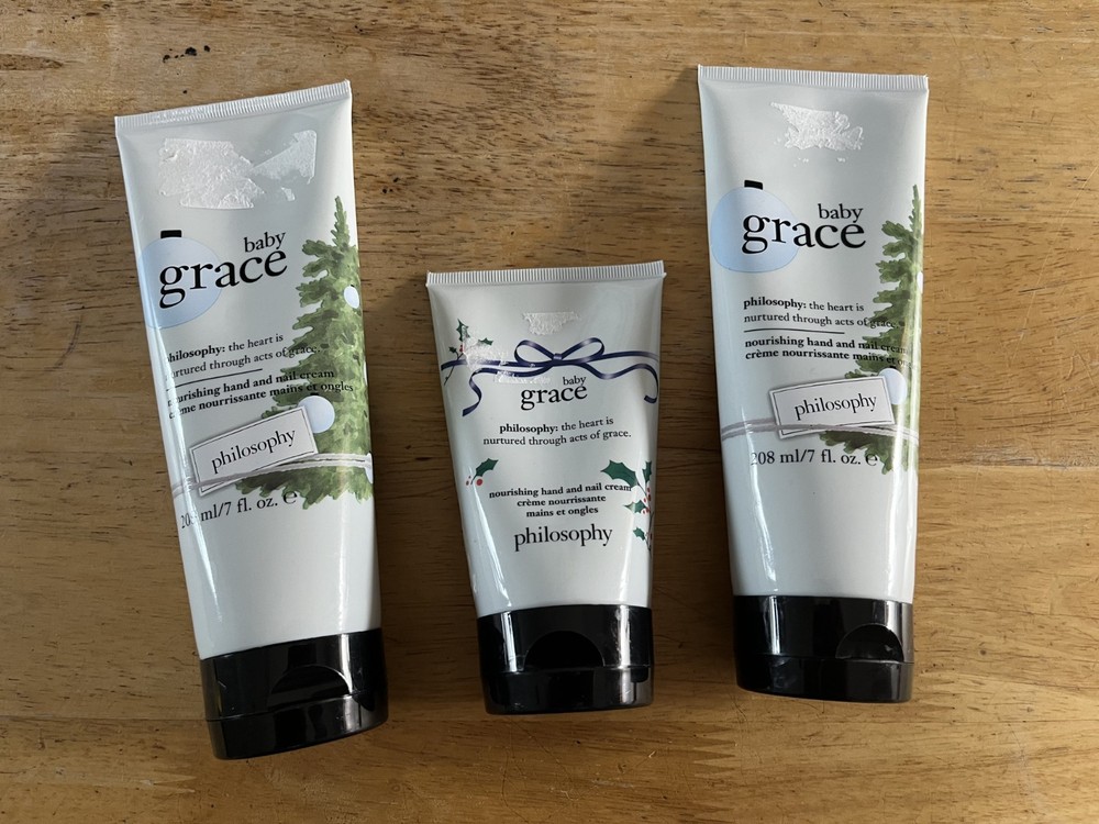 Lot Of 3 Philosophy Baby Grace NOURISHING HAND & NAIL CREAM 4 & 7 Oz B04