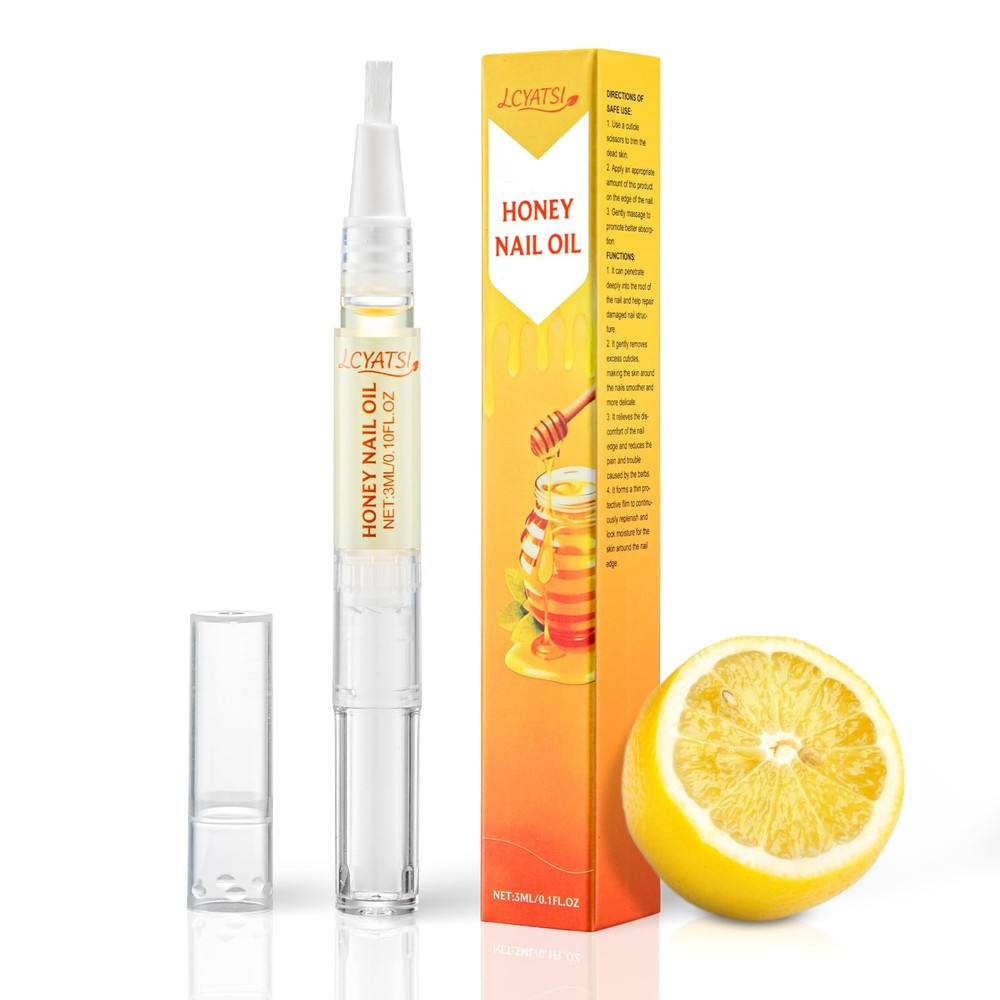 Honey Nail Oil Treatment for Growth and 0.1 Fl Oz (Pack of 1), Orange