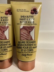 2X Sally Hansen Shea Butter Hand and Body Butter Scrub for Very DRY Skin 3oz NEW