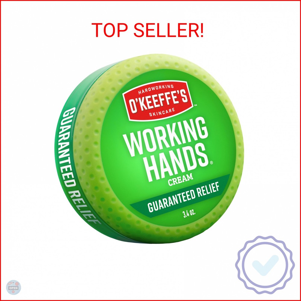 O’Keeffe’s Working Hands Hand Cream for Extreme Dryness – 3.4 oz Jar (1 Pack) –