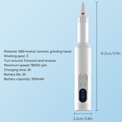 Portable Nail Drill File Rechargeable Cordless Manicure Machine Tool Electric US