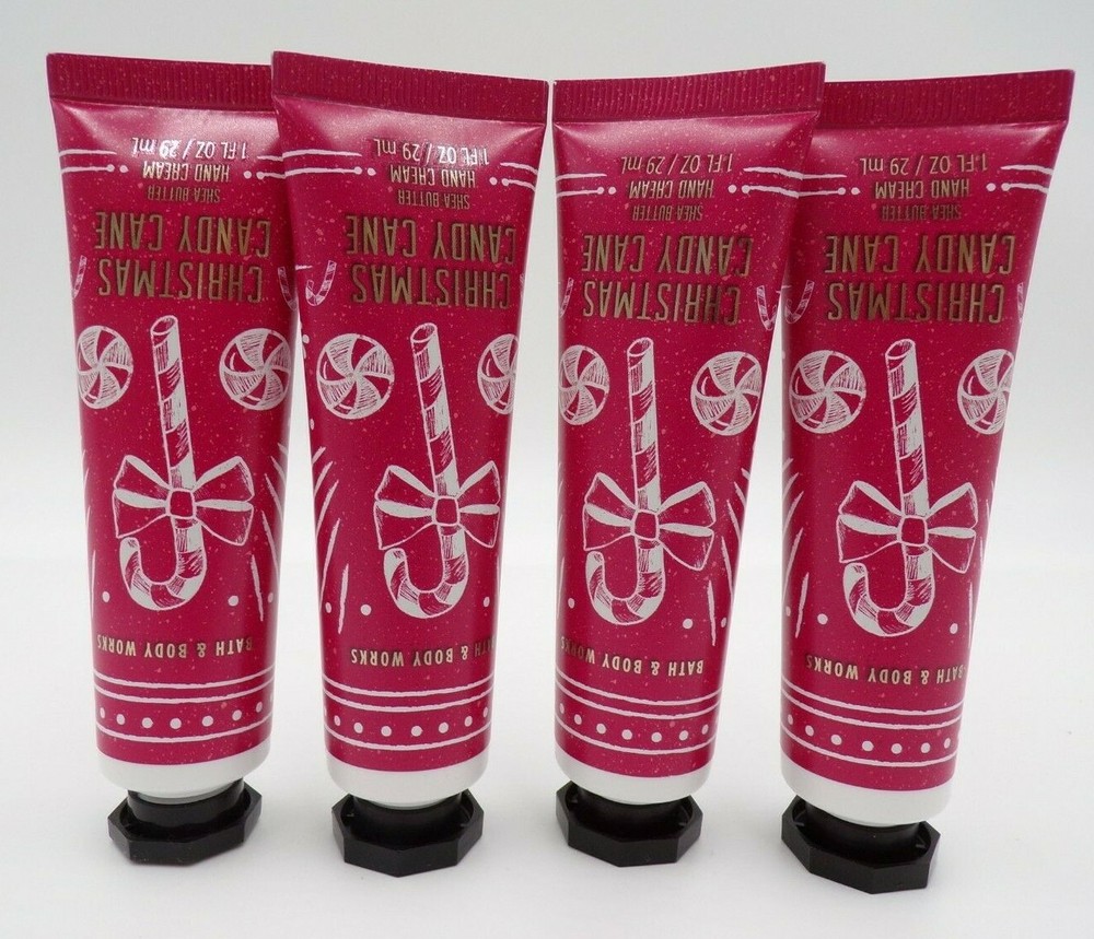 Bath & Body Christmas Candy Cane Shea Butter Hand Cream 1 oz Travel Sz S/4 #555A