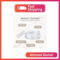 Beauticom 50 Piece 5g/5ml Round Acrylic Clear Jars with Lids for Cosmetics, Loti