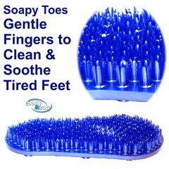 Soapy Toes Travel Sized Foot Scrubber Massages & 1 Count (Pack of 1), Blue